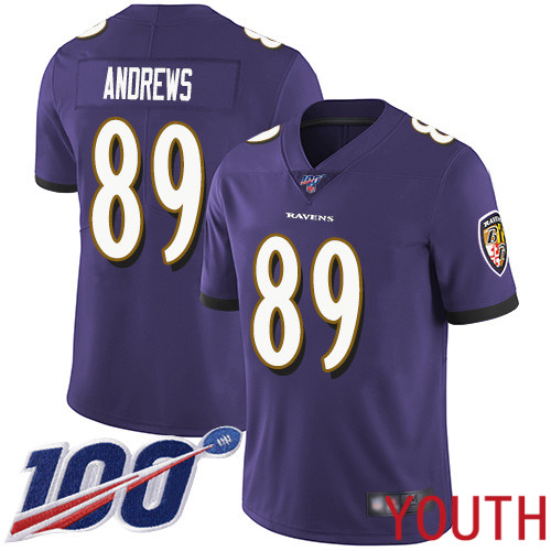 Baltimore Ravens Limited Purple Youth Mark Andrews Home Jersey NFL Football #89 100th Season Vapor Untouchable->youth nfl jersey->Youth Jersey